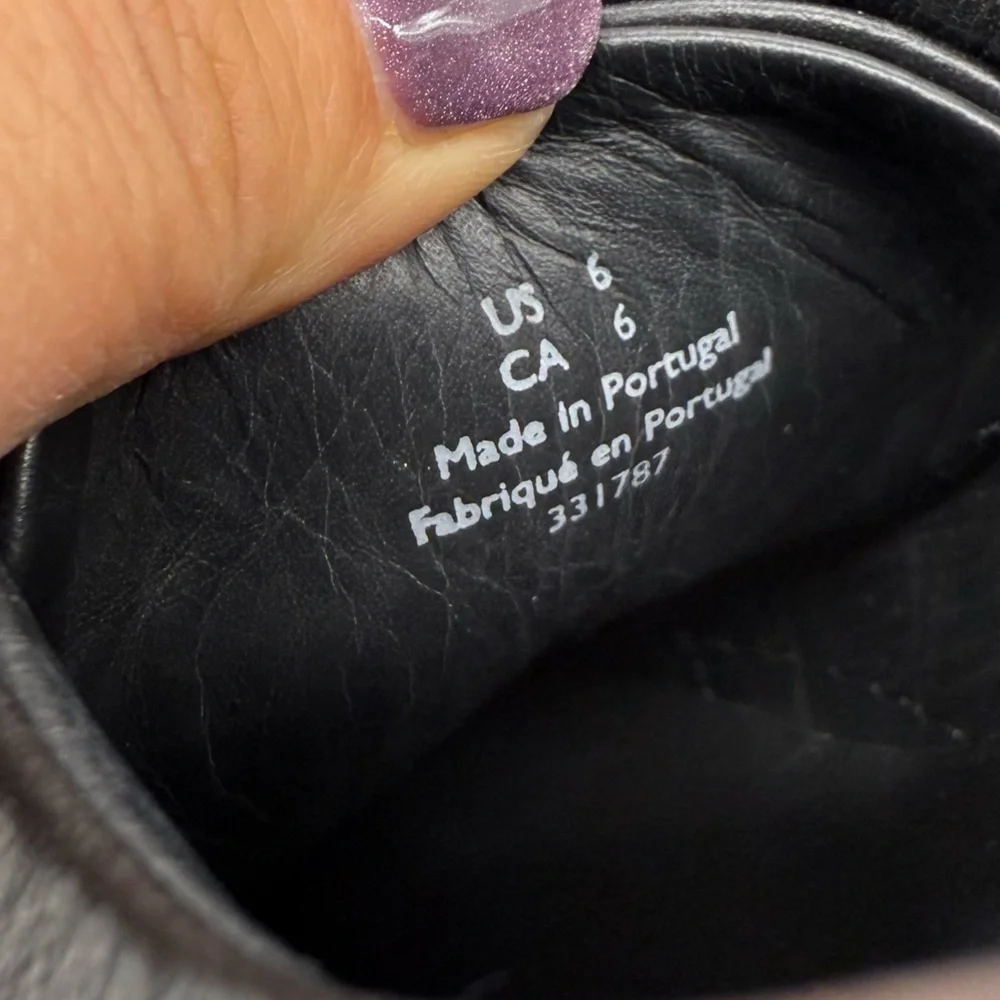 COS Black Leather Lace Up Sneakers Size 6 Minimalist Casual Contemporary